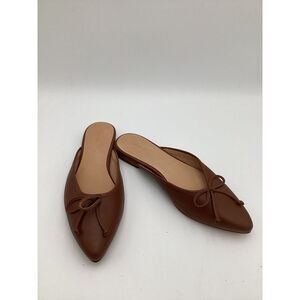 Quince Italian Leather Pointed Mule Brown 7